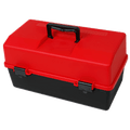 AEROCASE Caixa de plástico vermelha e preta com 2 bandejas 20 x 40 x 23cm