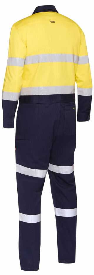 Taped Hi Vis Work Coverall With Waist Zip Opening