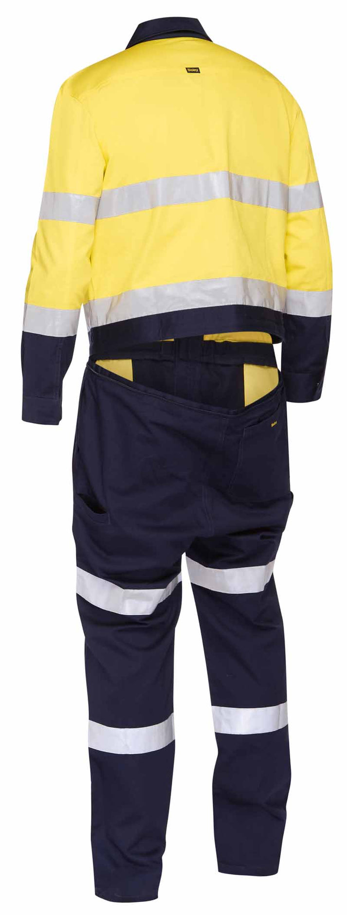 Macacão de trabalho Hi Vis gravado com abertura com zíper na cintura 