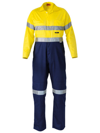 Bisley 2 Tone Hi Vis Lightweight Coveralls 3m Reflective Tape