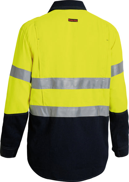 Tencate Tecasafe Plus 580 Taped Two Tone Hi Vis Leve Camisa Ventilada FR 