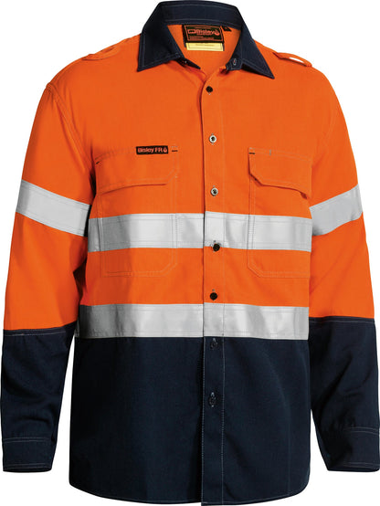 Tencate Tecasafe Plus 580 Taped Two Tone Hi Vis Leve Camisa Ventilada FR 