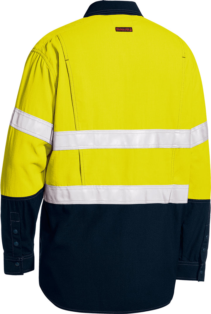 Tencate Tecasafe Plus 480 Taped Two Tone Hi Vis Leve Camisa Ventilada FR 