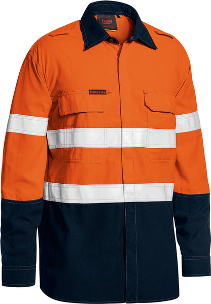 Tencate Tecasafe Plus 480 Taped Two Tone Hi Vis Leve Camisa Ventilada FR 