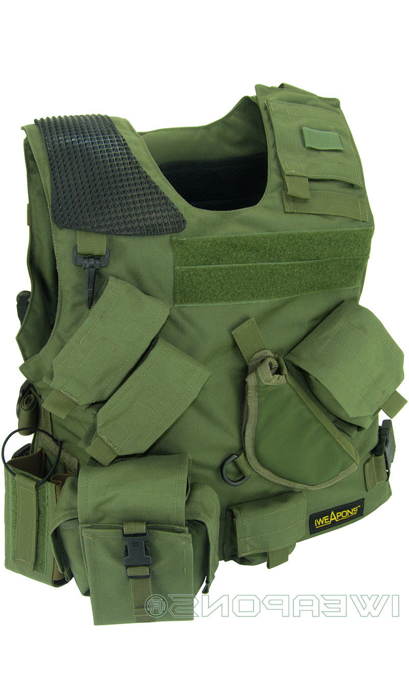 IWEAPONS® Combat Bulletproof Vest IIIA / 3A – Holster Model – Green