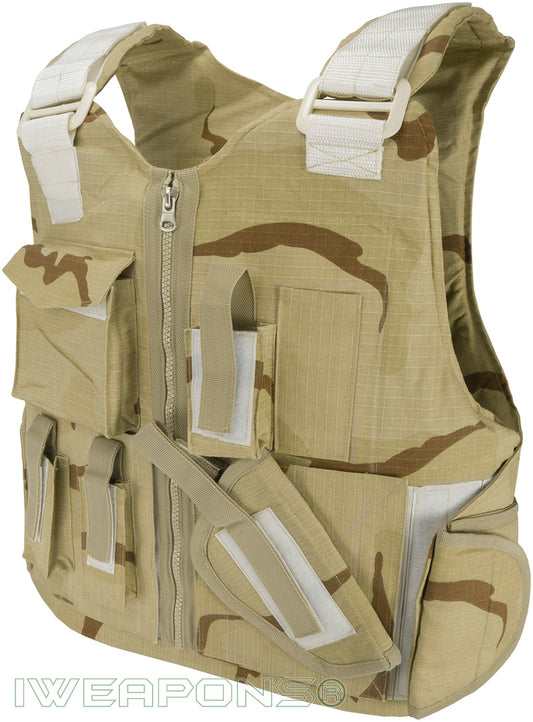 Rompi Anti Peluru Taktis Camo Gurun IWEAPONS® dengan Sistem Velcro Modular