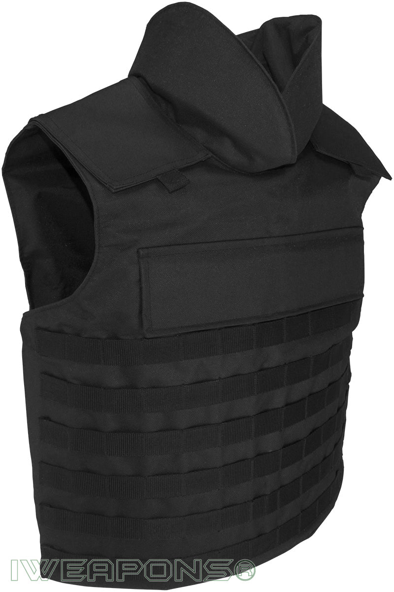 IWEAPONS® MOLLE Bulletproof Vest with Neck Protection and Body Armor Plate Pockets