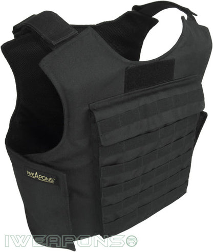 Rompi Anti Peluru Eksternal IWEAPONS® MOLLE IIIA / 3A dengan Kantong 25×30cm untuk Pelat Pelindung 
