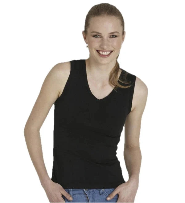 Ladies Sleeveless V Neck Tank Top