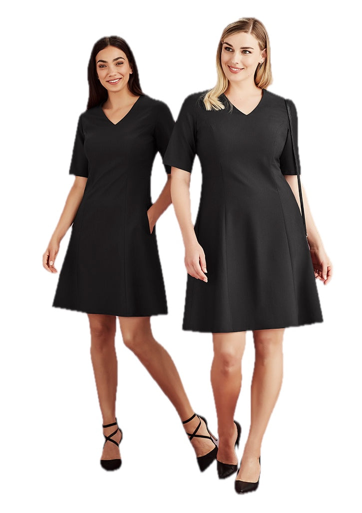 Vestido midi feminino de manga curta estendida Siena