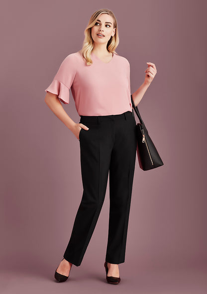 Calça feminina Siena com cintura ajustável e perna reta