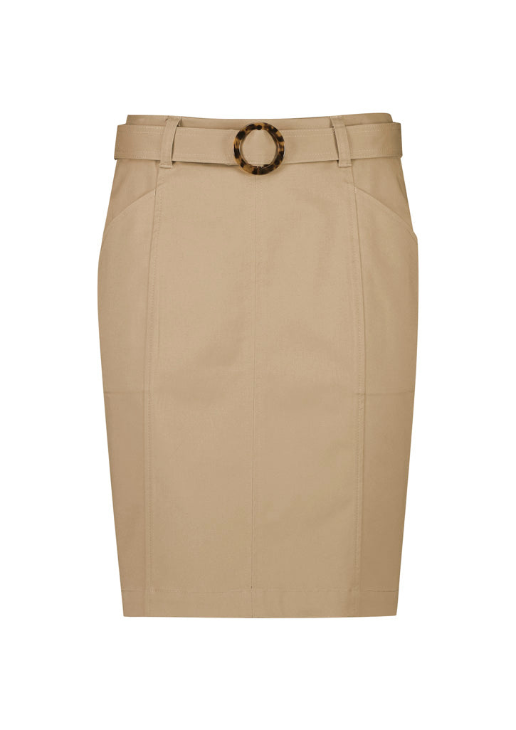 Saia Chino Feminina Cintura Média Stretch