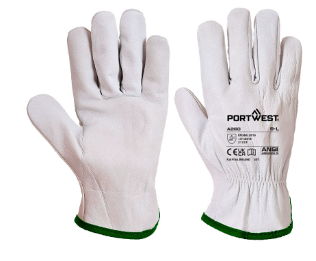 Leather Driver 115 Goat Grain Glove Grey