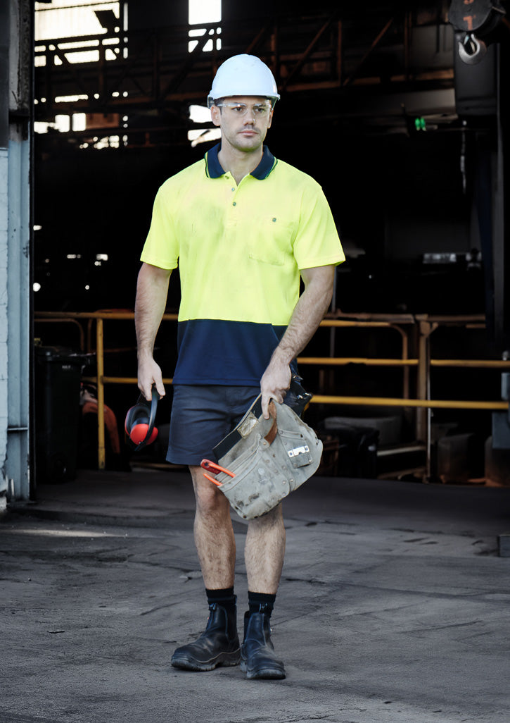 Unisex Hi Vis Basic Spliced Polo - Short Sleeve