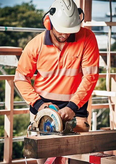 Unisex Hi Vis X Back NSW Rail Long Sleeve Polo