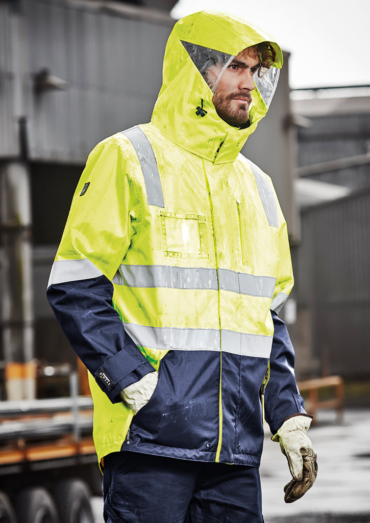 Jaqueta impermeável masculina Hi Vis 4 em 1