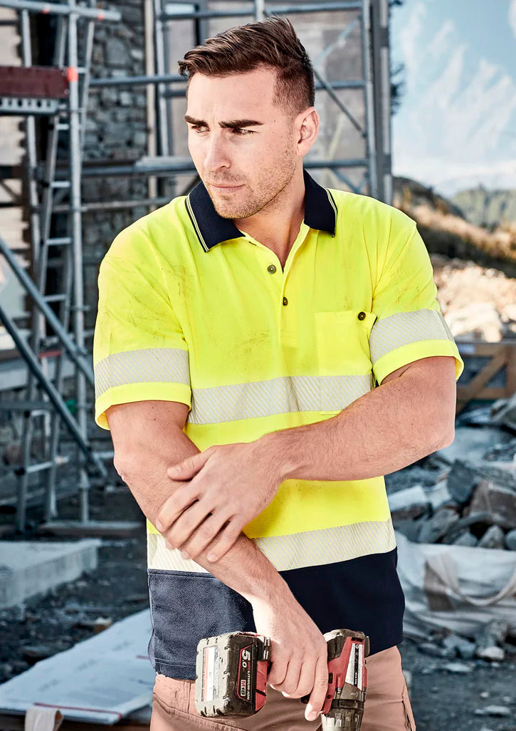 Unisex Hi Vis Segmented Tape Short Sleeve Polo