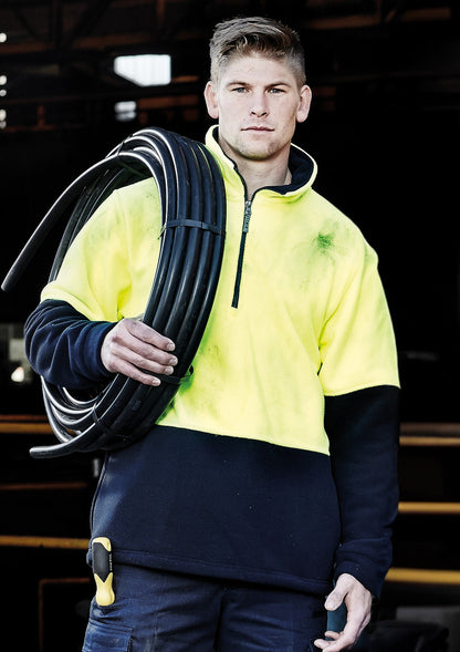 Jumper Polar Fleece Setengah Ritsleting Vis Tinggi