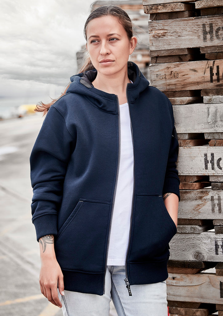 Hoodie Unisex dengan Banyak Kantong di Bagian Depan dan Ritsleting