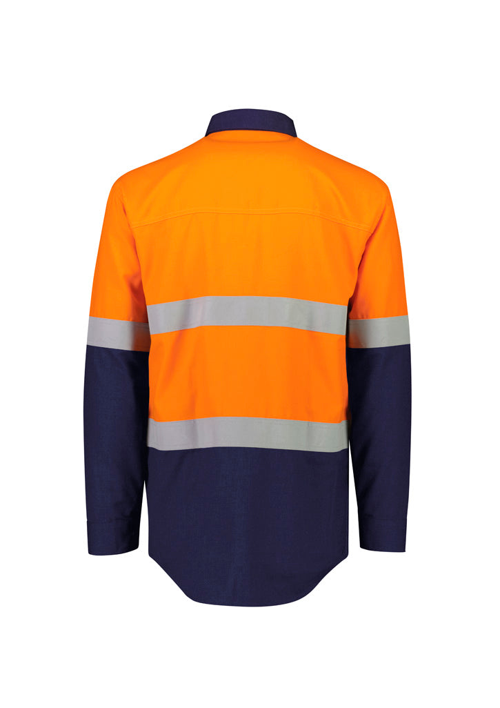 Camisa masculina Orange Flame leve Ripstop emendada - Hoop Taped