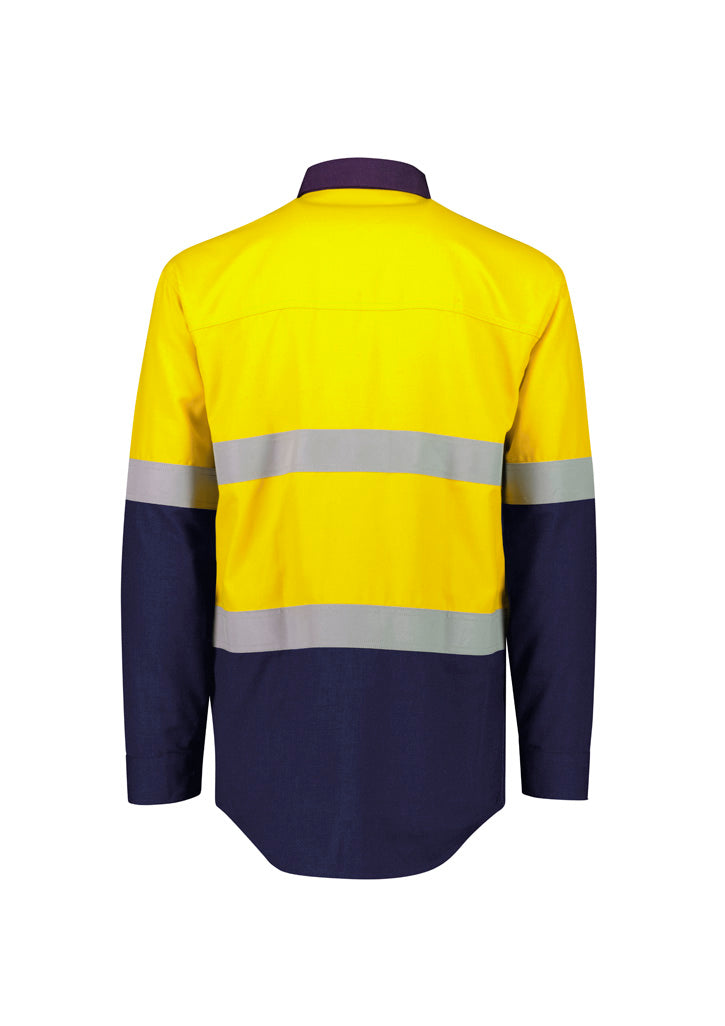 Camisa masculina Orange Flame leve Ripstop emendada - Hoop Taped
