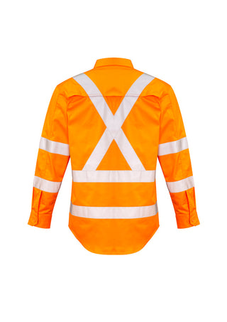 Mens Hi Vis X Back Taped Long Sleeve Shirt