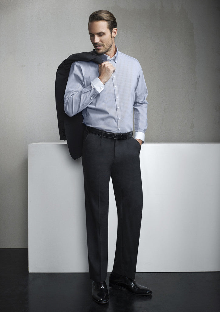 Celana Panjang Pria Satu Lipatan Wol Stretch Nyaman