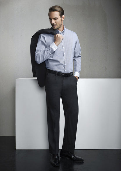 Celana Panjang Pria Satu Lipatan Wol Stretch Nyaman