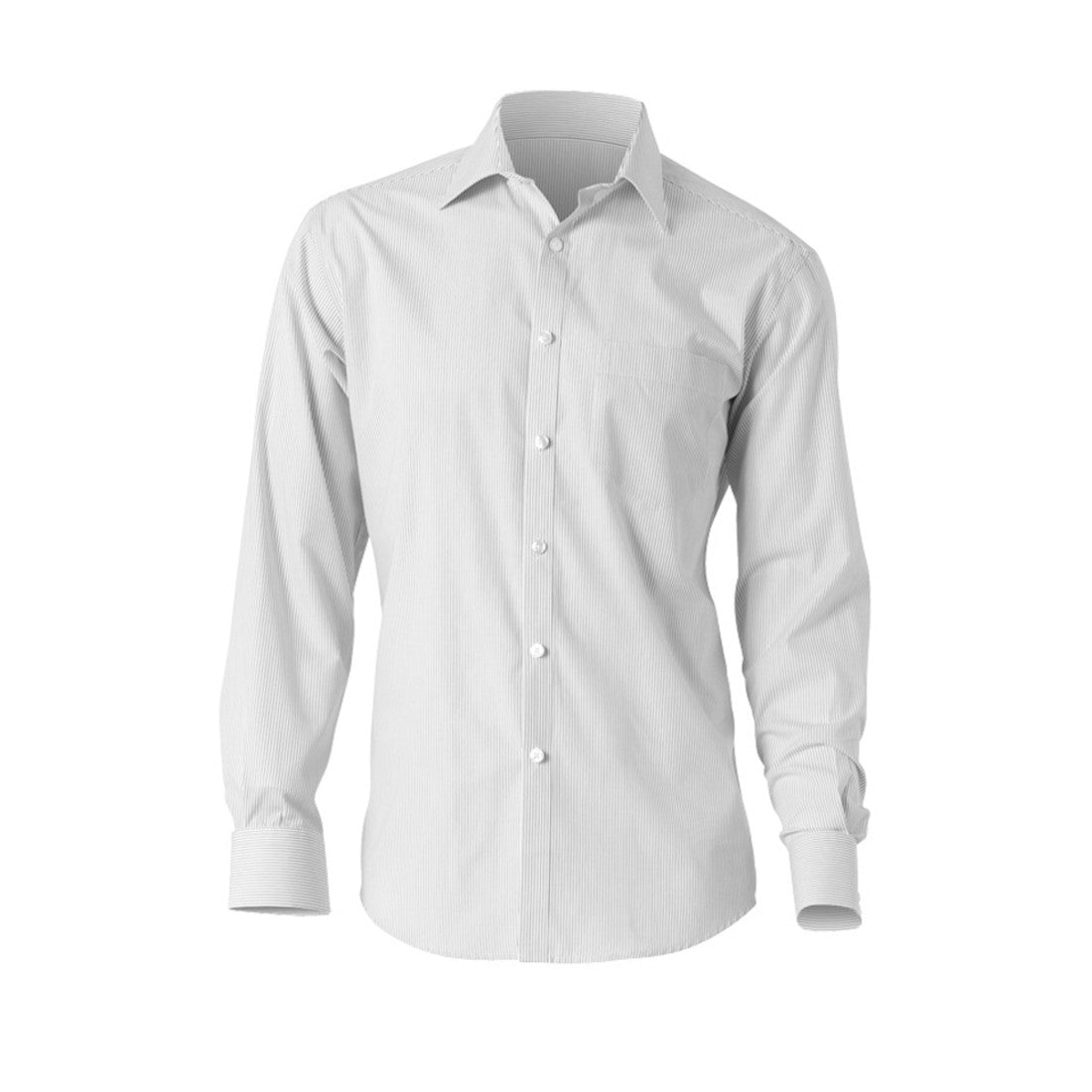 NNT Long Sleeve Slim Fit Shirt (CATDLX) – White/Grey Stripe