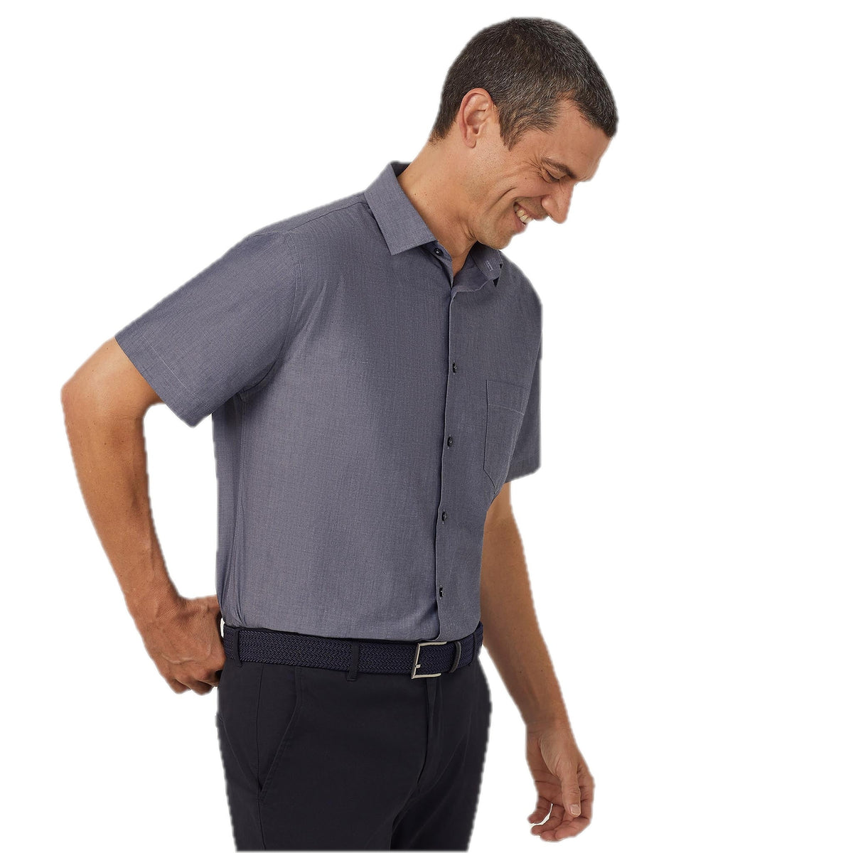 NNT Poly Cotton End On End Short Sleeve Shirt (CATJB7) – Navy