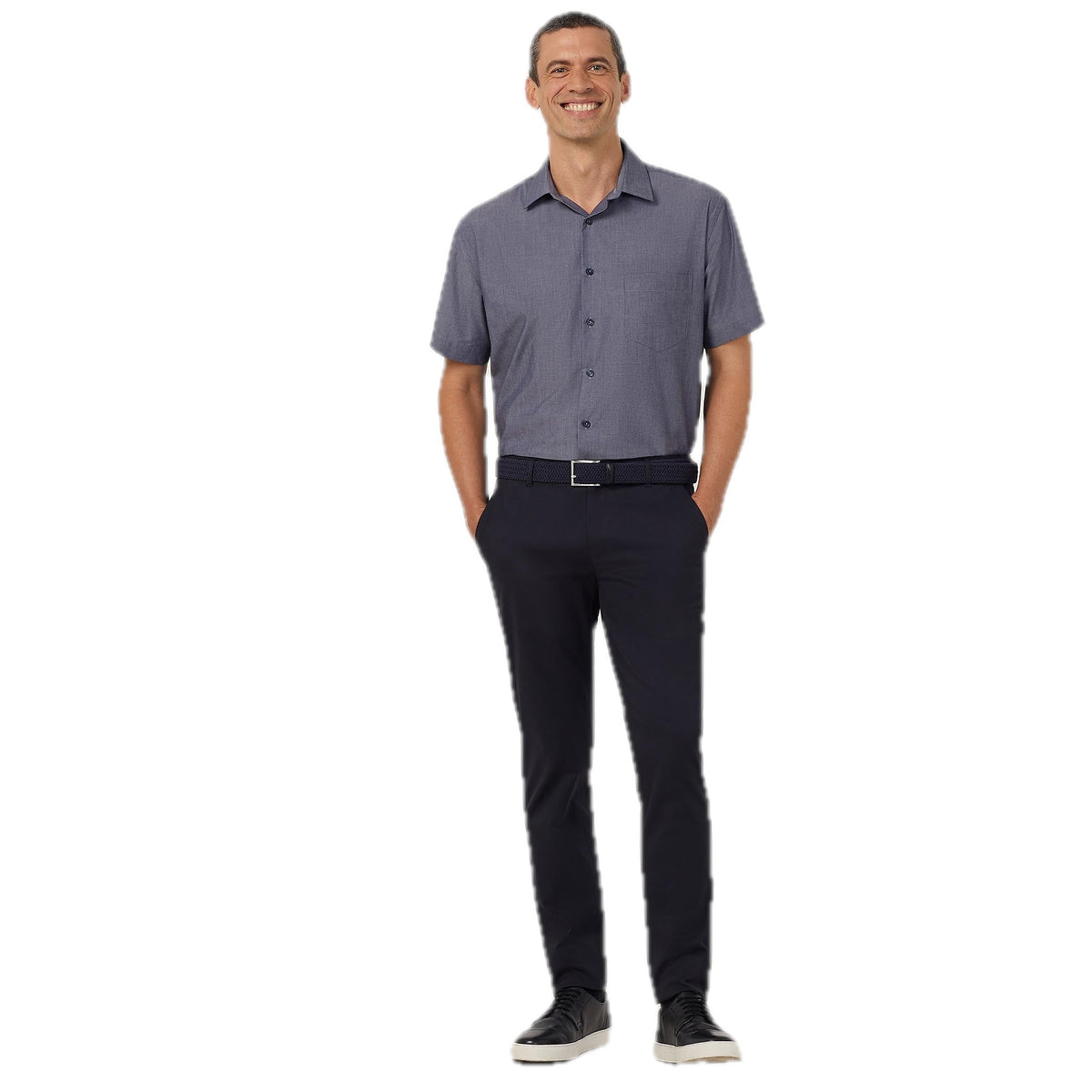 NNT Poly Cotton End On End Short Sleeve Shirt (CATJB7) – Navy