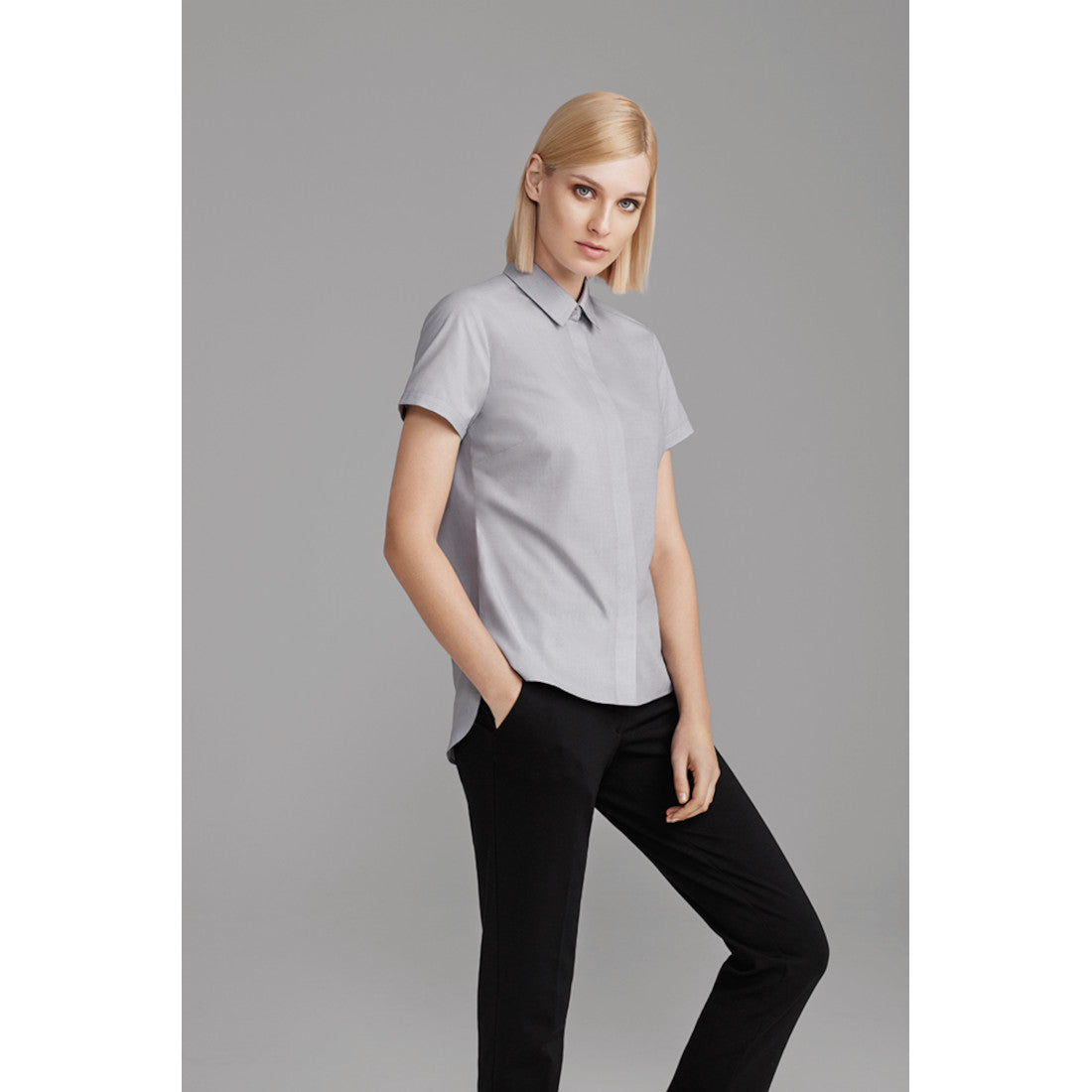 NNT End On End Short Sleeve Tunic Shirt (CATU2M) – Silver