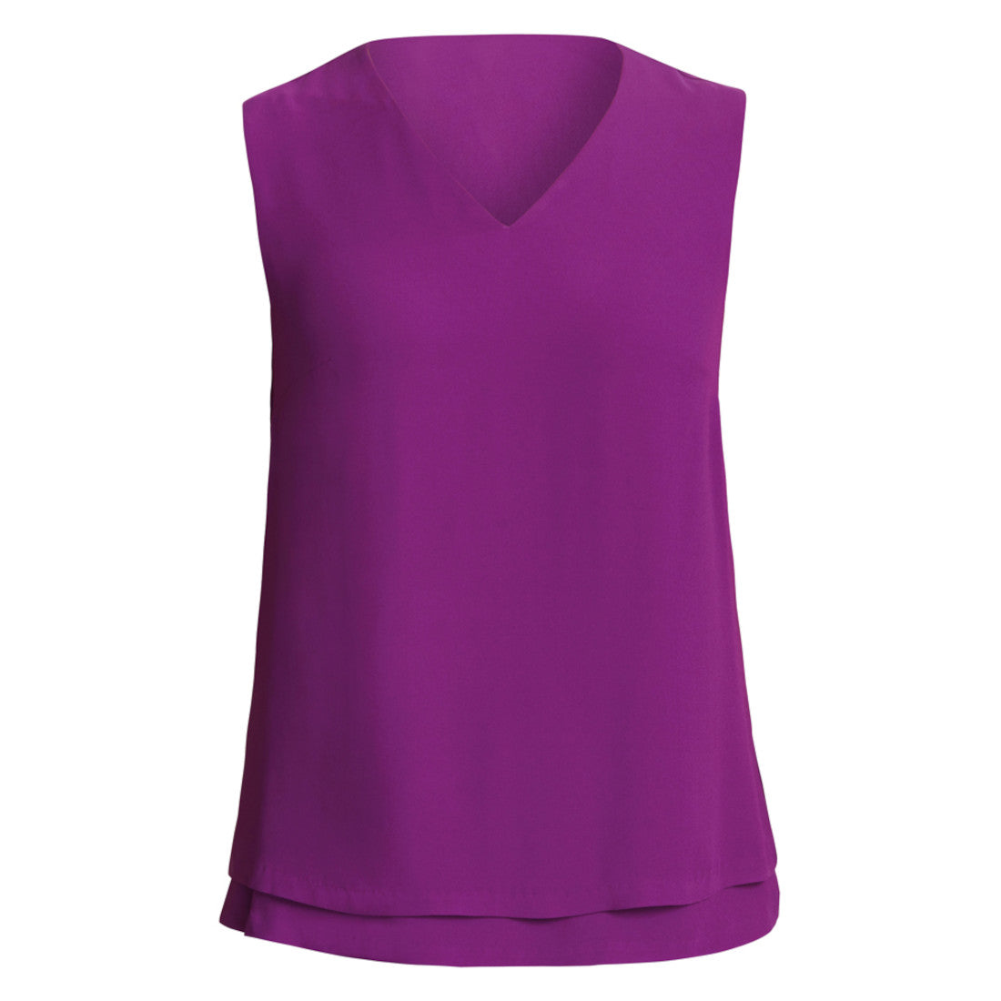NNT Georgette Sleeveless V-Neck Layered Top (CATU5U) – Purple