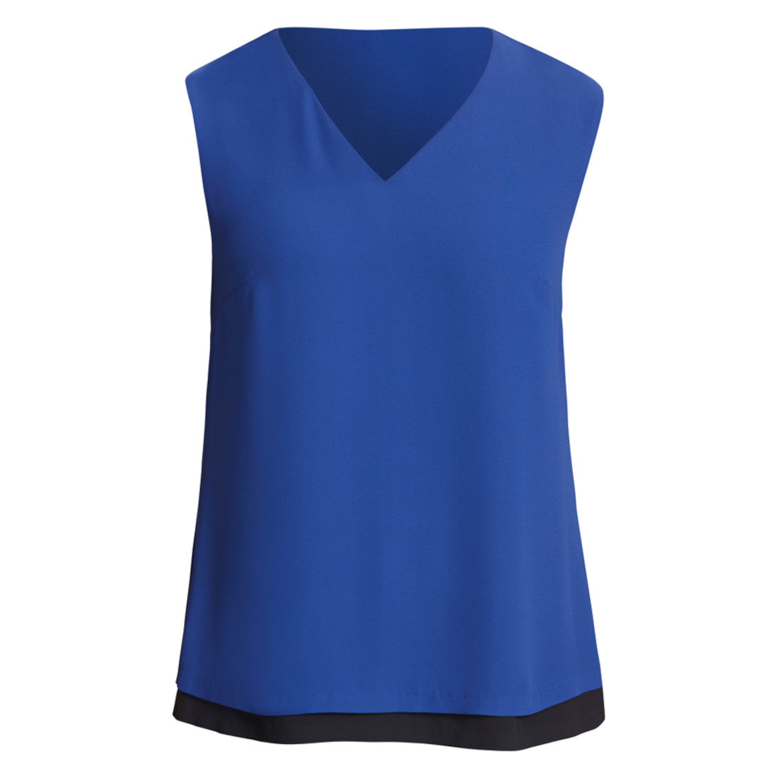 NNT Georgette Sleeveless V-Neck Layered Blouse (CATU5V) – Cobalt