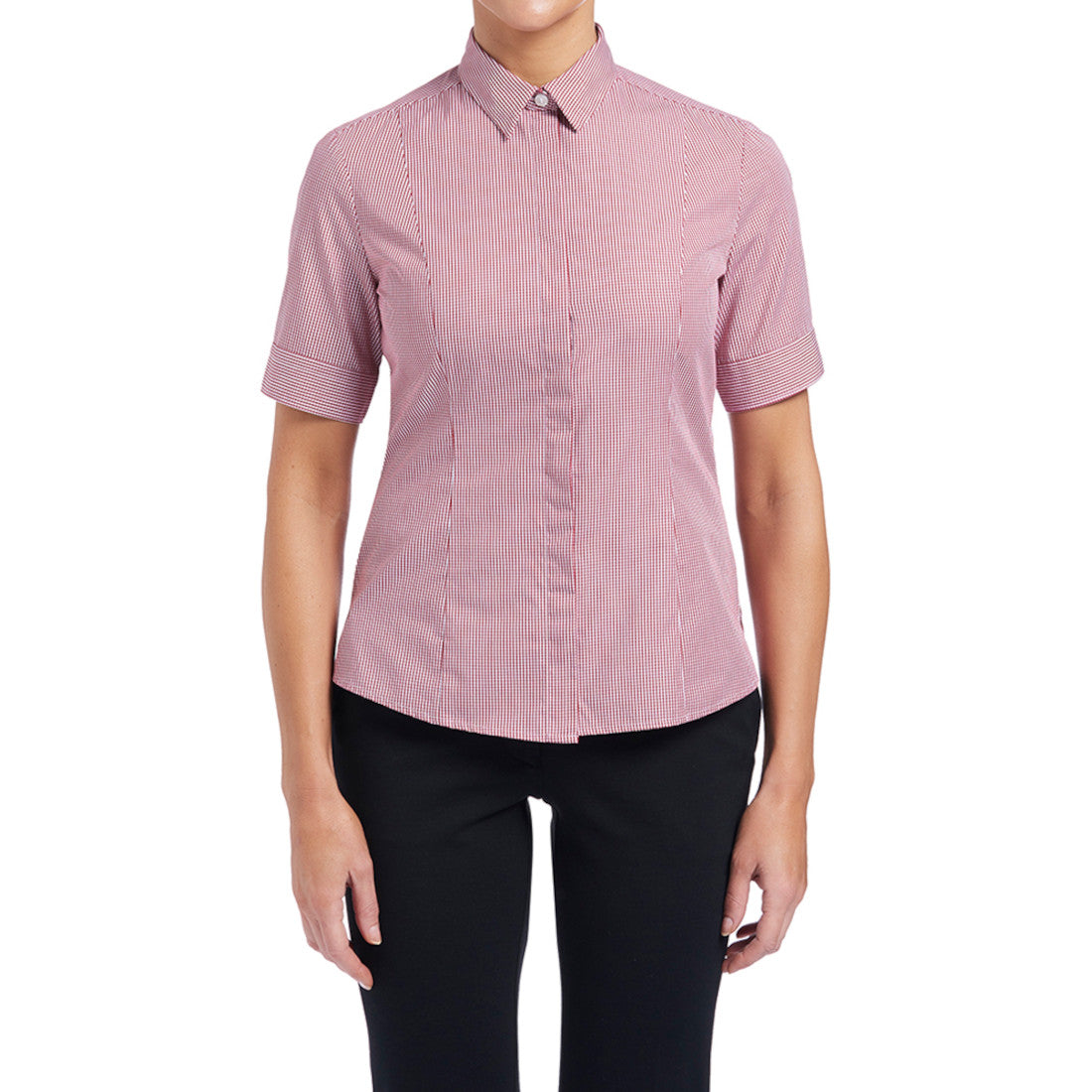 NNT Gingham Short Sleeve Shirt (CATU7B) – Pink/White Gingham