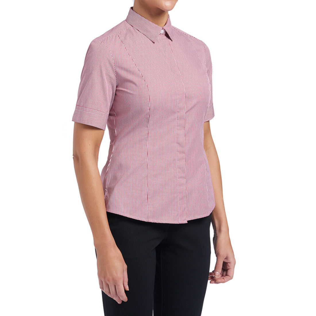 NNT Gingham Short Sleeve Shirt (CATU7B) – Pink/White Gingham