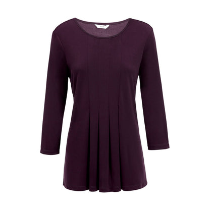 NNT Matt Jersey 3/4 Sleeve Pleat Front T-Top (CATU7D) – Blackberry