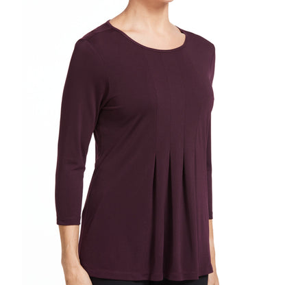 NNT Matt Jersey 3/4 Sleeve Pleat Front T-Top (CATU7D) – Blackberry