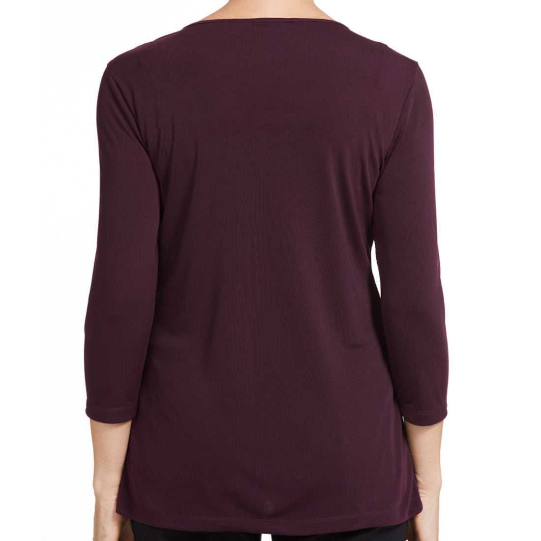 NNT Matt Jersey 3/4 Sleeve Pleat Front T-Top (CATU7D) – Blackberry