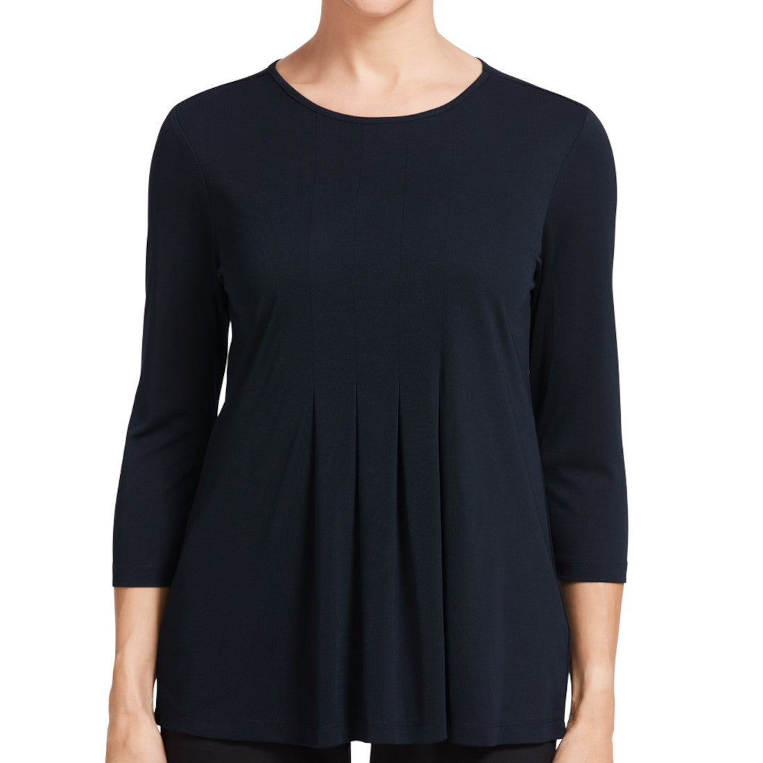 NNT Matt Jersey 3/4 Sleeve Pleat Front T-Top (CATU7D) – Dark Navy
