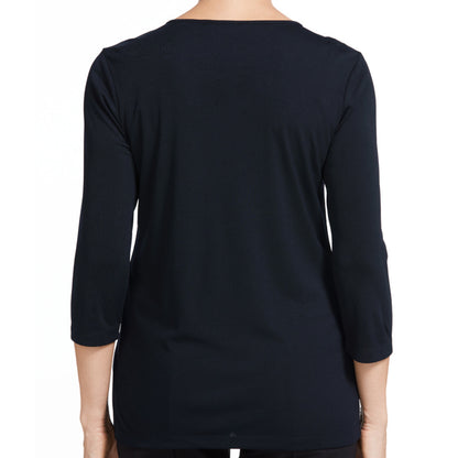 NNT Matt Jersey 3/4 Sleeve Pleat Front T-Top (CATU7D) – Dark Navy