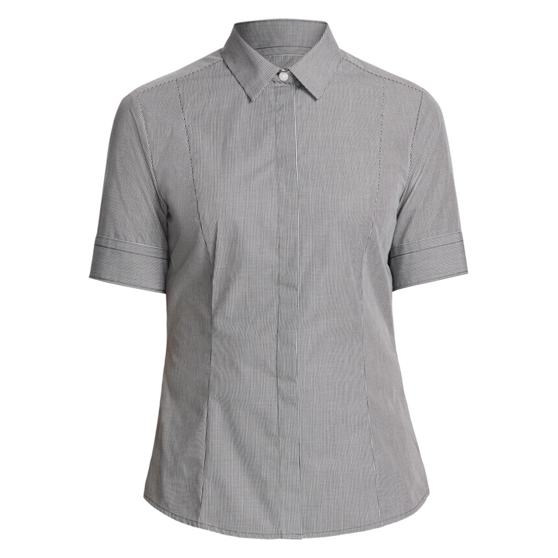 NNT Check Short Sleeve Shirt (CATU7F) – Black/White Check