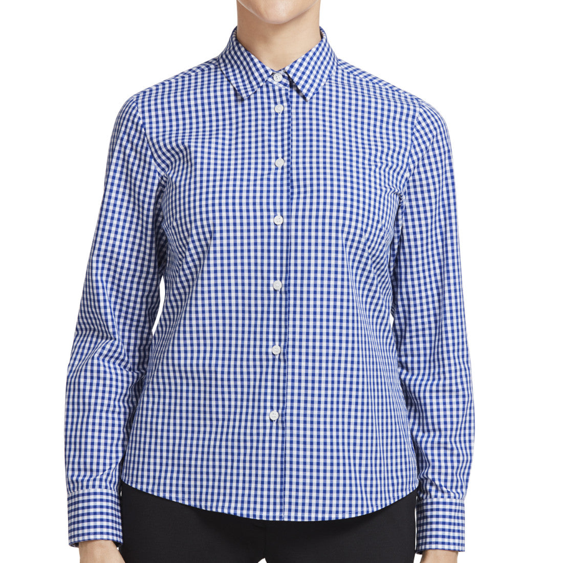 NNT Long Sleeve Check Shirt (CATU94) – Mid Blue/White Check