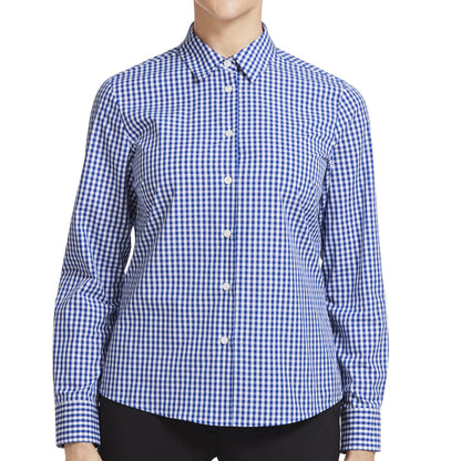 NNT Long Sleeve Check Shirt (CATU94) – Mid Blue/White Check