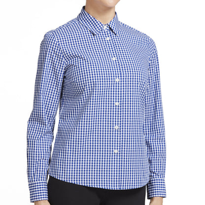 NNT Long Sleeve Check Shirt (CATU94) – Mid Blue/White Check
