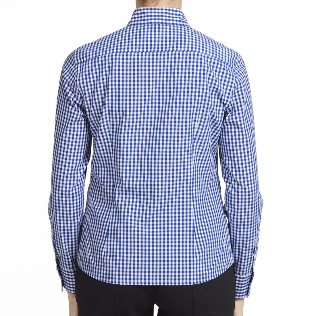 NNT Long Sleeve Check Shirt (CATU94) – Mid Blue/White Check