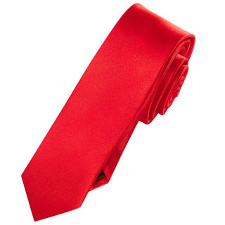 Mens Cherry Red Skinny Tie