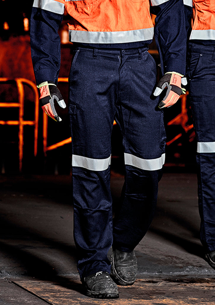 Mens Orange Flame Taped Cargo Pant (Stout)