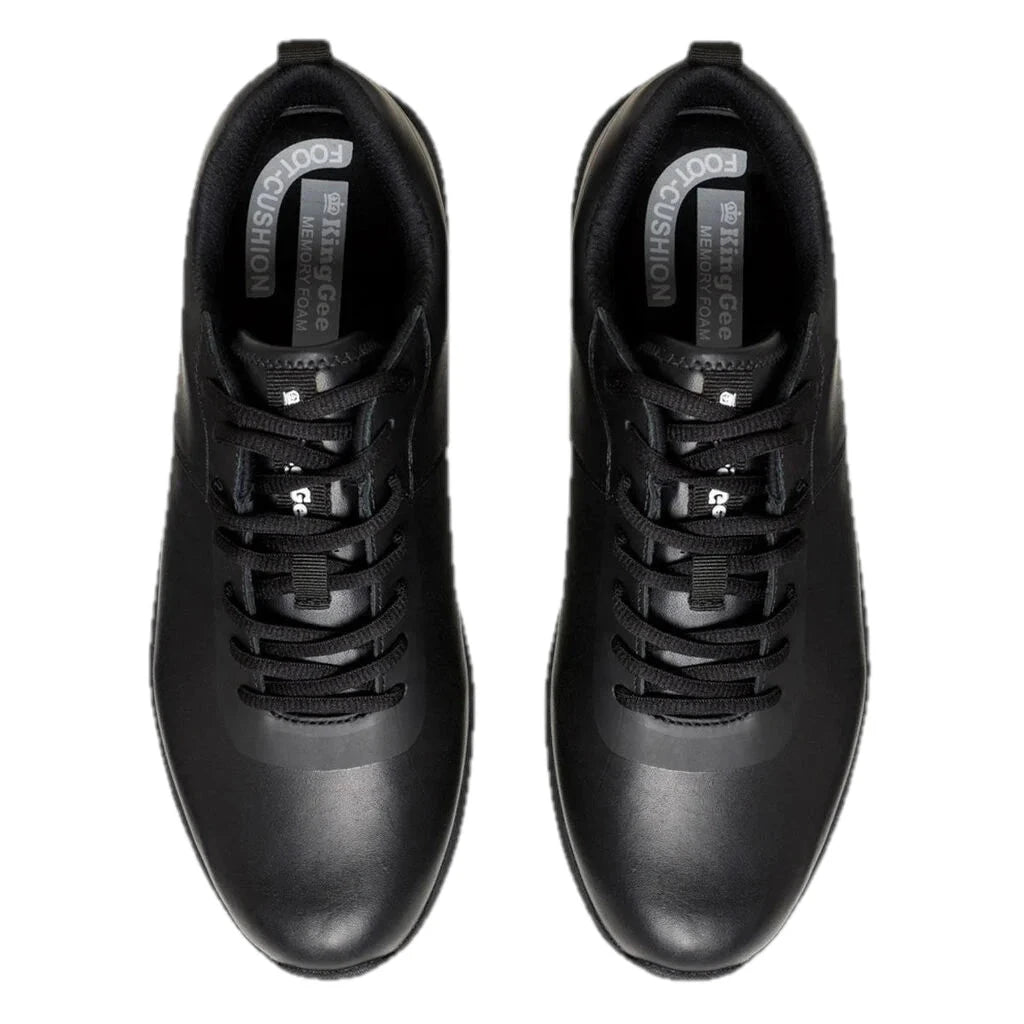Superlite Leather Lace Up Work Shoes - Black