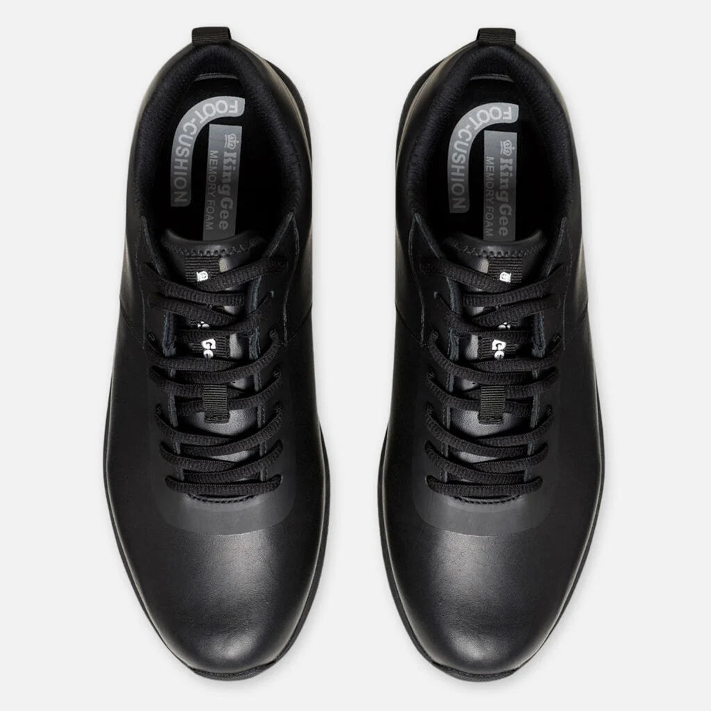 Sepatu Kerja Superlite Kulit Bertali - Hitam